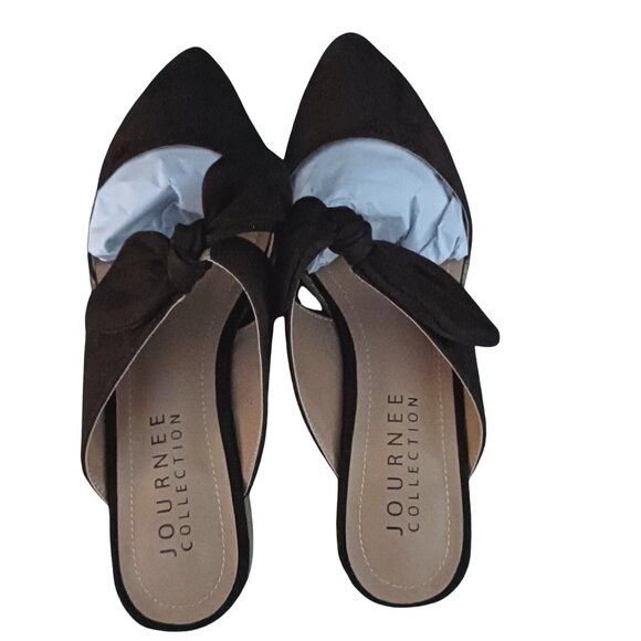 NEW Journee Collection Telulah Brown Faux Suede Slip-On Slide Sandals Size 8.5 - Picture 6 of 10